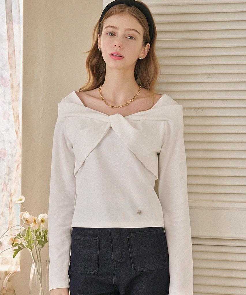 MICANE Florist Off-Shoulder Tee Ivory