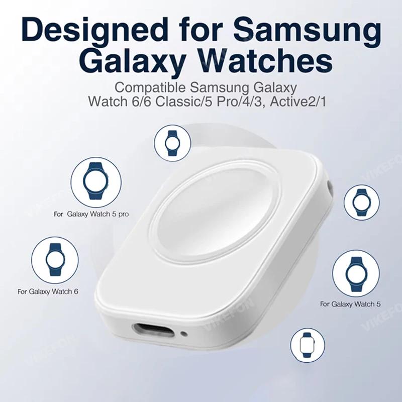 Magnetisches kabelloses tragbares Uhr-USB-Typ-C-Schnellladegerät für Samsung Galaxy Watch 7/6 Classic 5/4 4 Pro 3/Active Schnellladung