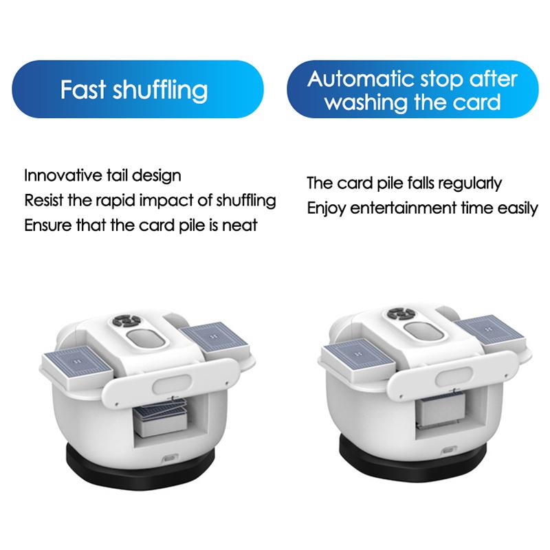 2 In 1 Playing Cards Shuffling Dealing Tool with Wireless Buttons 360° Rotating Auto Card Dealer Electric Shuffler Poker Tool