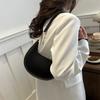Large Capacity Moon Underarm Bag Solid Color Women's Hobo Bag Pu Leather Shoulder Bag  Women