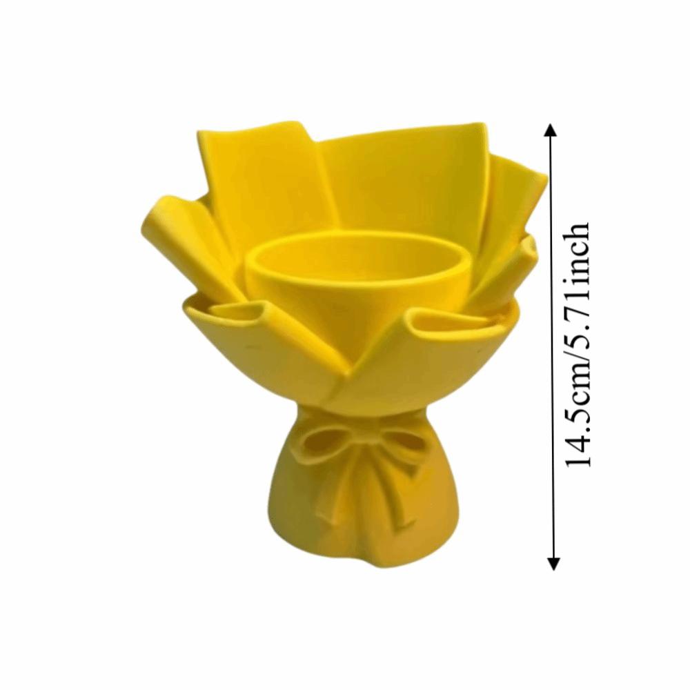 3D Printing Flower Bouquet Pen Holder Kawaii Style Desk Makeup Brush Stand Desk Decoration