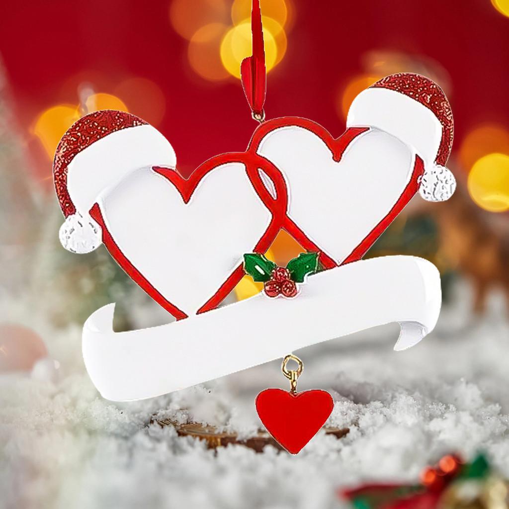 Delightful Double Heart Resin Christmas Tree Decorations For Festive Holiday Cheer