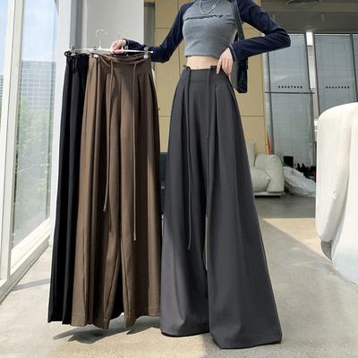 Weite Baggy-Hose für Damen, Anzughose, Blazer, hohe Taille, volle Länge, Freizeithose für Damen