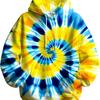 Kinderpullover Langarm Kapuzenpullover Tie-Dye Spirale Digitaldruck Kapuzenpullover Herrenpullover