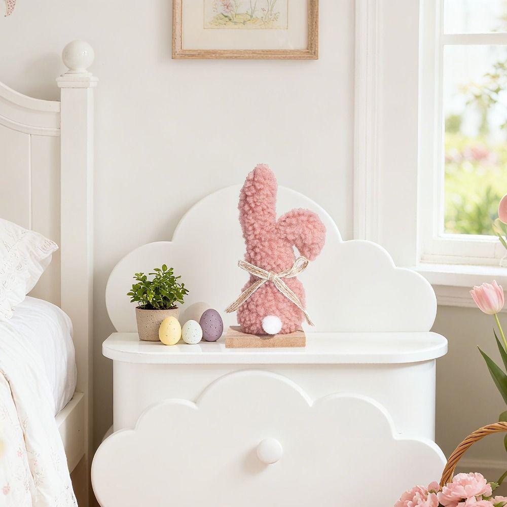 Plush Texture Easter Rabbit Decor Pretty Design Table Decoration Festive Ornament  Dining Table