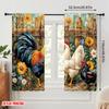 2pcs,2D Plane Printing Curtain Fabric Farm Flock Harmony Versatile 100% Polyester (without Rod) Holiday Use for Bedroom Living