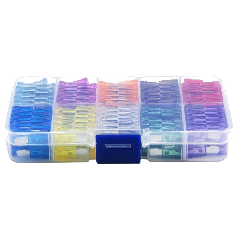100-500Pcs Auto Fuse Kit Car Fuse Assortment Blade Type Fuse Assorted Kit with Box 2A 3A 5A 7.5A 10A 15A 20A 25A 30A 35A 10Types