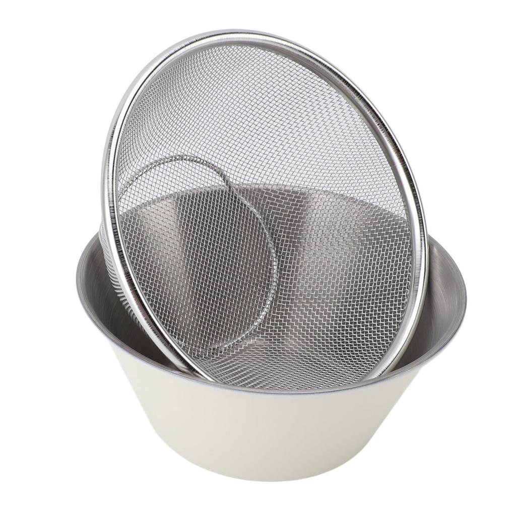 304 Stainless Steel Colander with Mixing Bowl Portable Kitchen Microporous Strainer for Washing