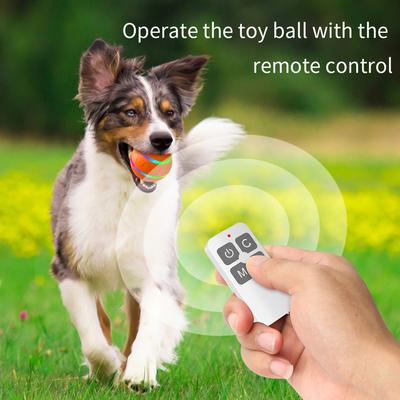 Dog Ball Toy Interactive Puppy Cat Pet Rolling Toy Remote Control Self Rotating Bouncing Ball LED