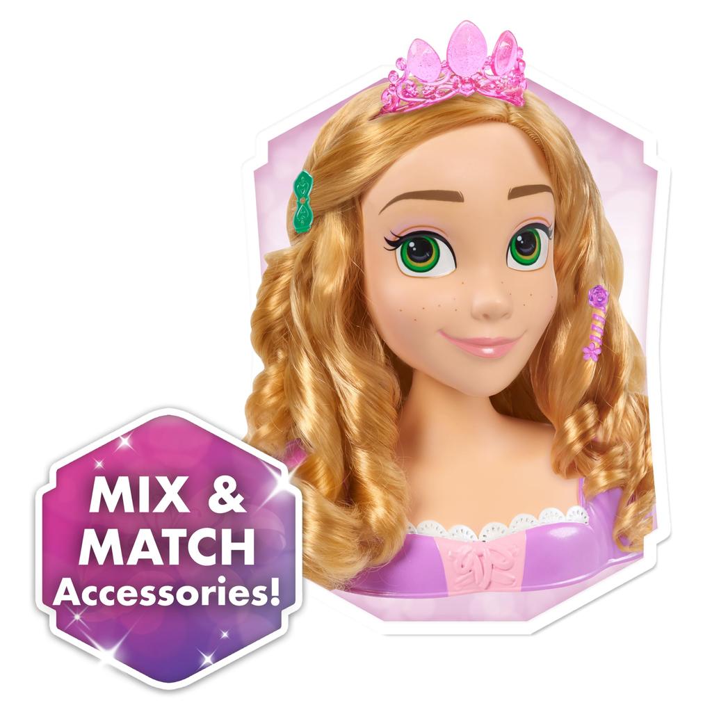Just Play Rapunzel Styling Head Deluxe Tangled Toy for Girls, Stylish Hair Accessory