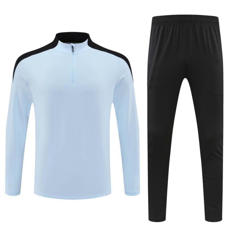 Mens Long Sleeve Half-Zip Sports Set Quick Dry Training Outfit Team Fitness Running