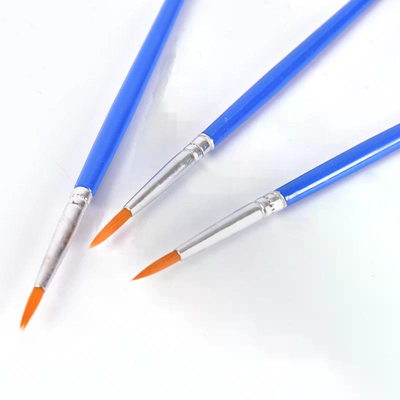 Nylon Hair Artist Paint Brush Acrylic Watercolor Round Fine Hand Point Tip 10Pcs