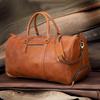 Handmade Leather Trolley Duffel: Personalized Mens Weekender Holdall Bag Gift him