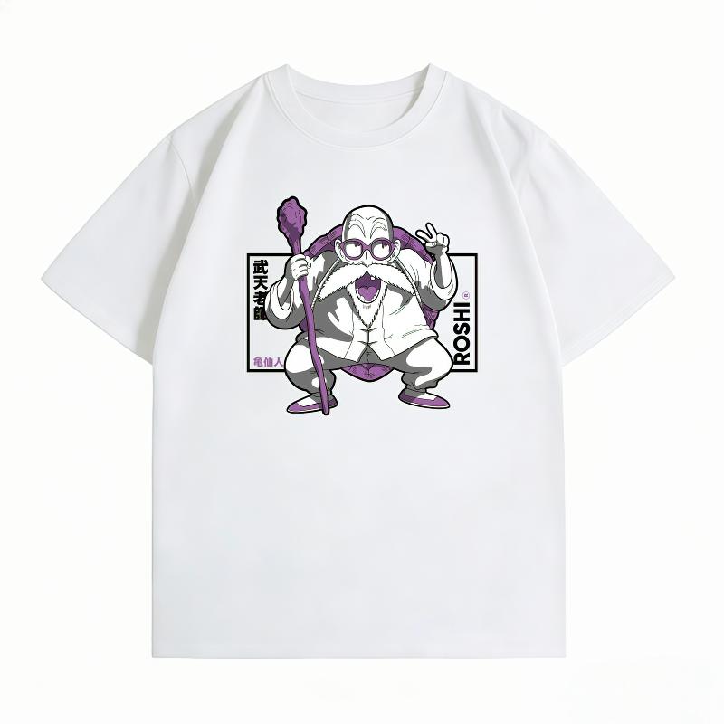 Unisexs Clothing New 100 Cotton Summer TShirt Bandai Dragon Ball Unisexs TShirt Roshi Print Casual Unisexs TShirt