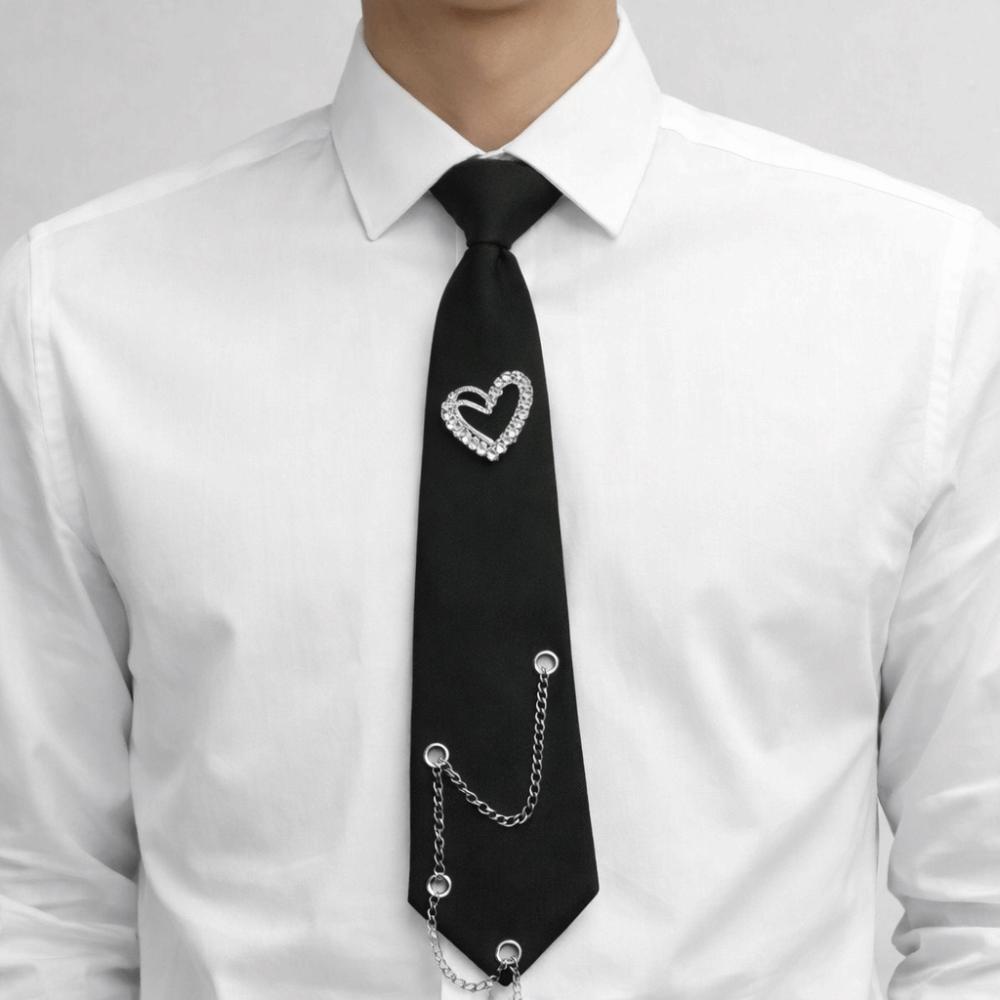 Koreanischer Stil Lange Krawatte Quasten Hemdkrawatte Elegante Liebesherz Krawatte Herren