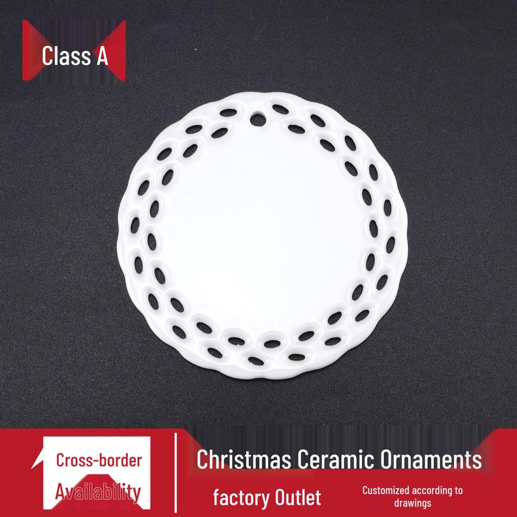 UV-Printed Ceramic Christmas Ornaments with Hang Tags