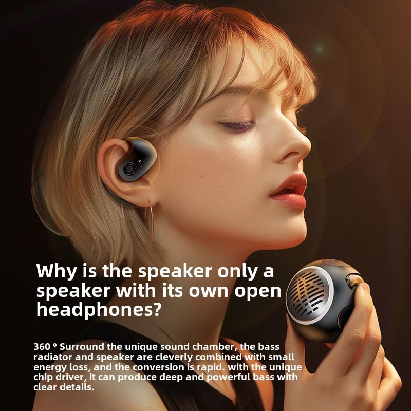 Bluetooth Headset Speaker 2-in-1 OWS Wireless Motion Noise Cancelling Open Headphones