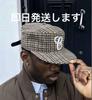 [USED] 6CRAYON City Boy Cap Pillbox Houndstooth Pattern