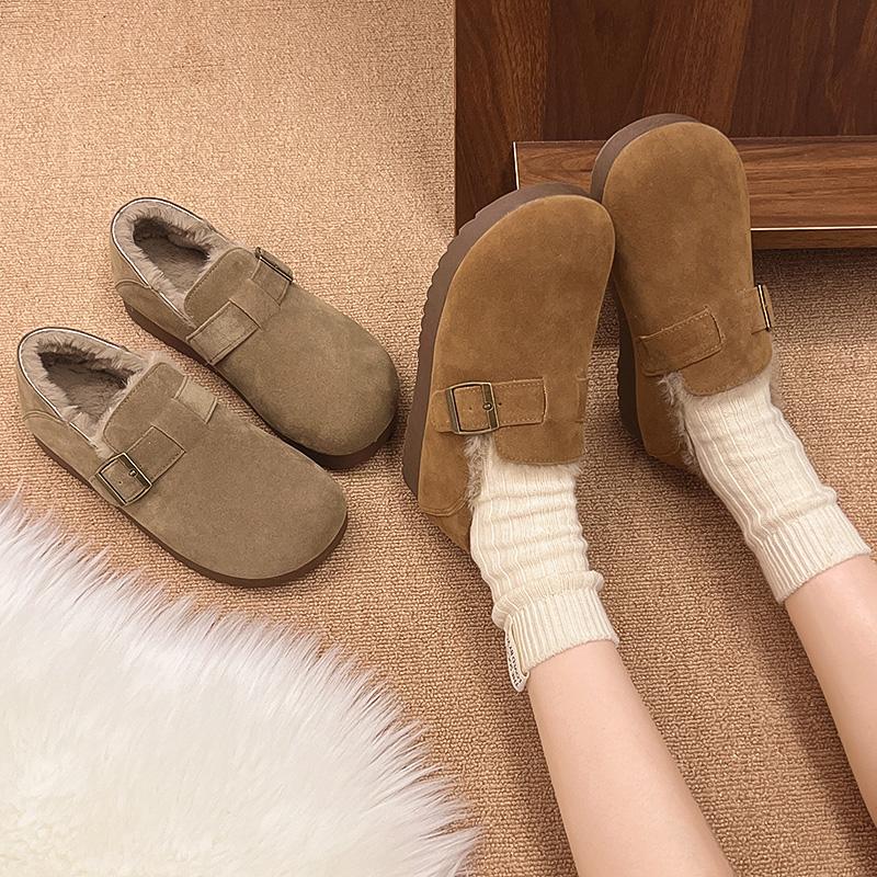 Soft Winter Shoes Women Casual Female Sneakers Slip-on Round Toe Loafers With Fur Autumn New Slip On Moccasin Driving Fall Buckl