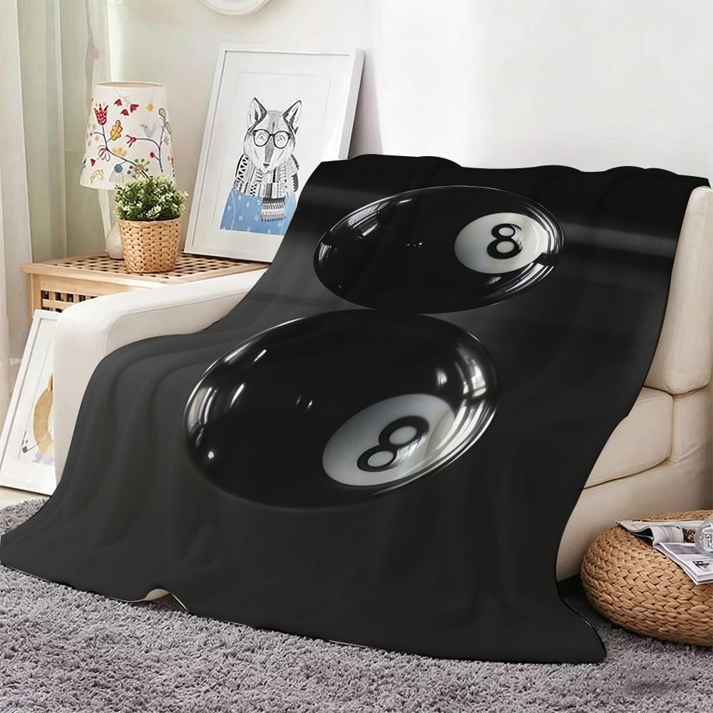 Vintage Billiards Graphic Throw Lightweight Flannel Blanket Soft Skin-friendly for Summer Cooling