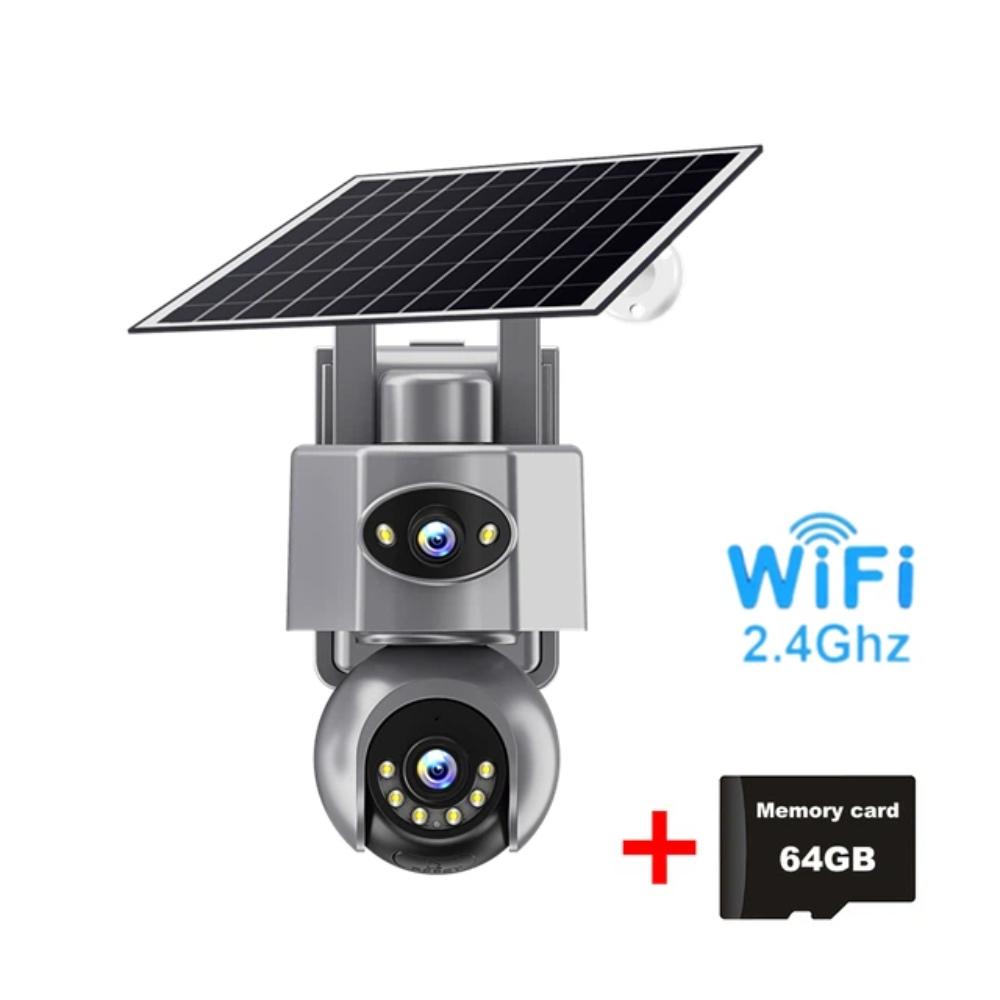 4G/WiFi Solar IP Camera with Dual Lens – PTZ, 8MP, 10X Zoom, Outdoor Surveillance System with Built‑in Battery
