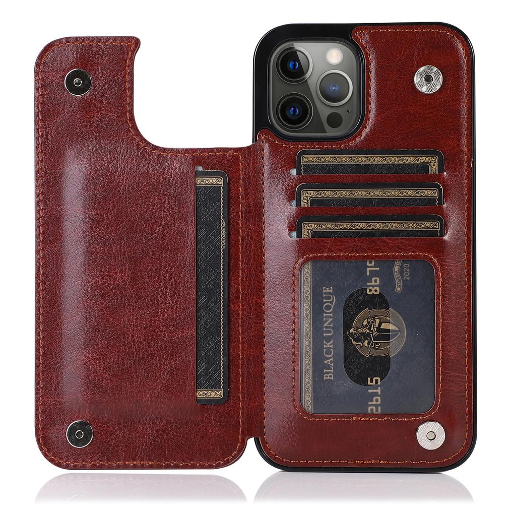 Flip PU Leather Phone Case for IPhone 13 12 Mini 17 Air 16E 16 15 Plus 14 11 Pro Max Wallet with Card Holder Shockproof Cover