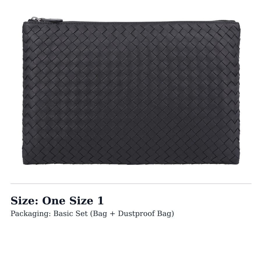 Bottega Veneta Sheepskin Envelope Bag, Clutch Large Men's Black 522430V001N1000