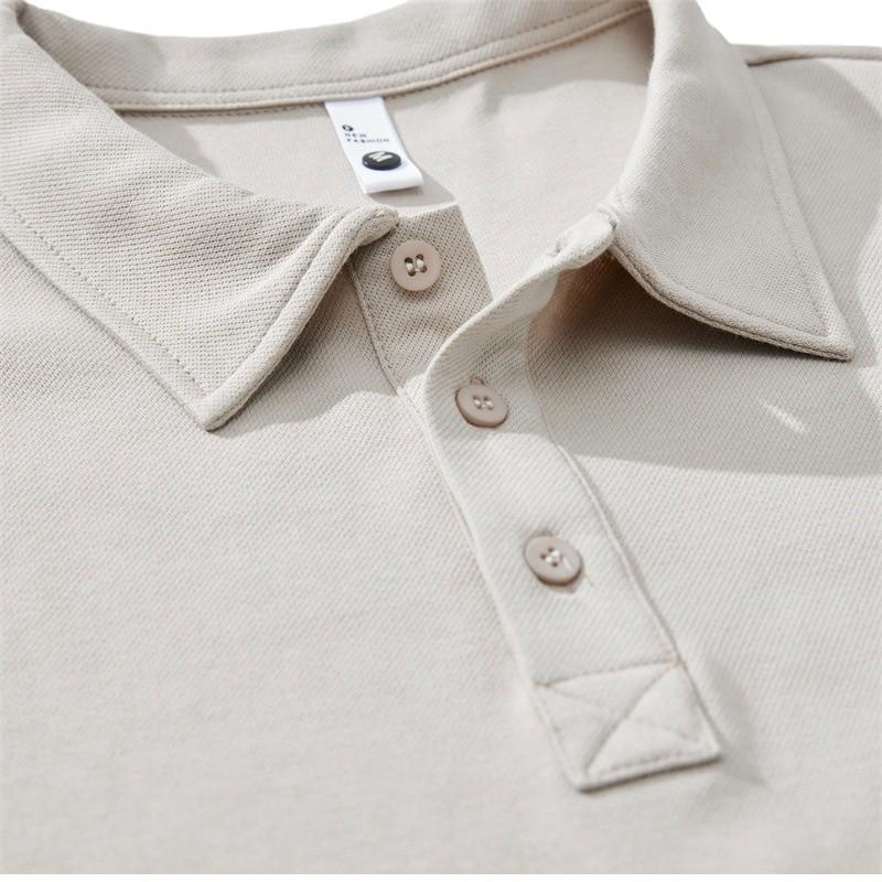 Heavy Textured Sweater Men'S Autumn Loose Lapel Polo Shirt Youth Sports And Leisure Long-Sleeved T-Shirt