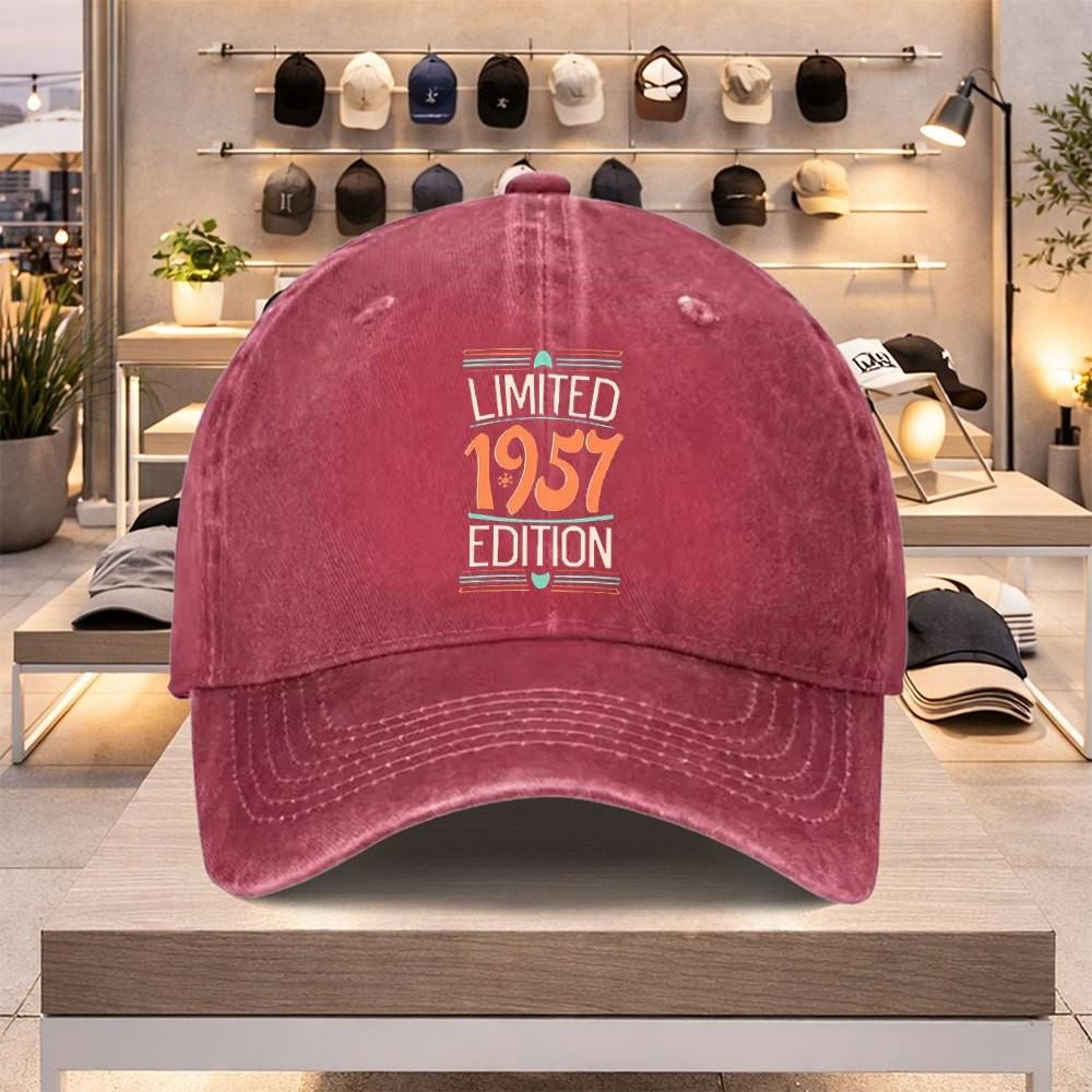 Limited 1957 Edition Washed Baseball Cap Adjustable Cotton Casual Sun Hat Unisex