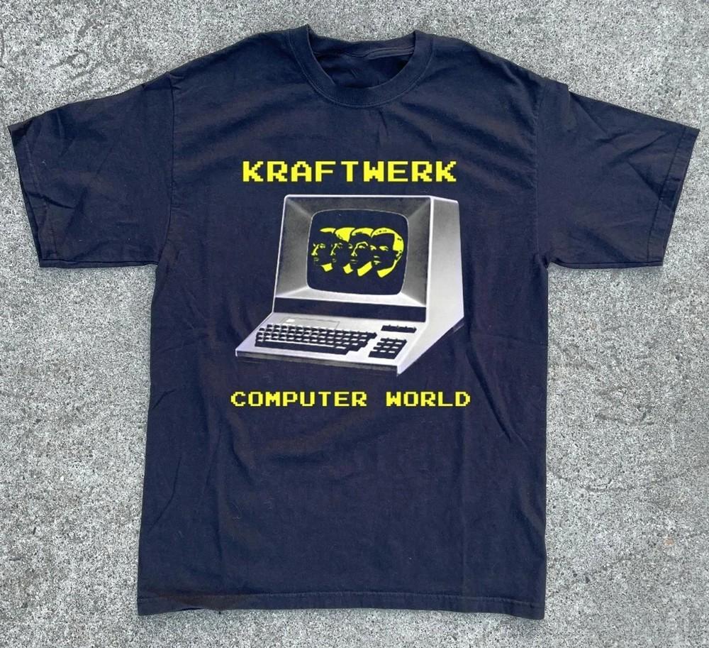 

VTG Kraftwerk Band Computer World Heavy Cotton Black T Shirt S-4XL 4XL