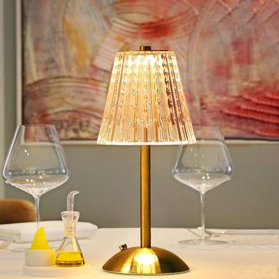 Luminária de mesa de diamante de cristal com sensor de toque, lâmpada de mesa sem fio, recarregável, luz noturna de cabeceira, iluminação de cristal para hotel e restaurante
