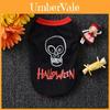 Gilet T-shirt en coton pour chien de compagnie sur le thème d'Halloween avec imprimé de crâne pour chats et chiens