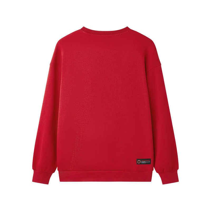 Skechers New Year Collection College Style Color Block Comfortable Fashion Soft Round Neck Versatile Sweatshirt Men Sweatshirt Light-Red L125M058-03LC