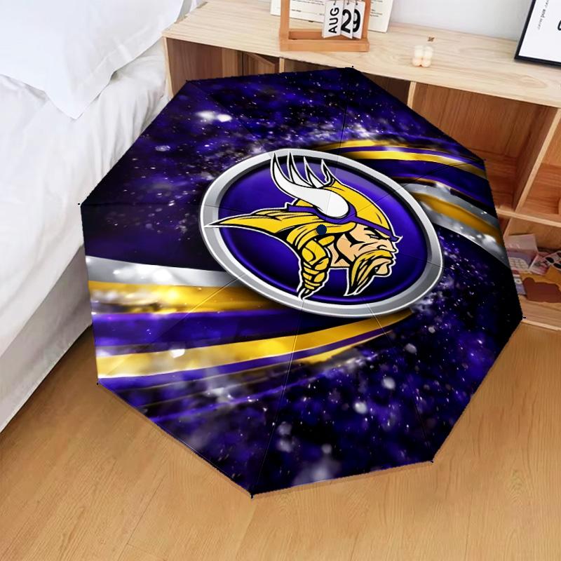 Minnesota Vikings Artwork Umbrella Folding Umbrella, Automatic Umbrella 8-Frame for Travel, Camping Use Gift for Halloween Christmas