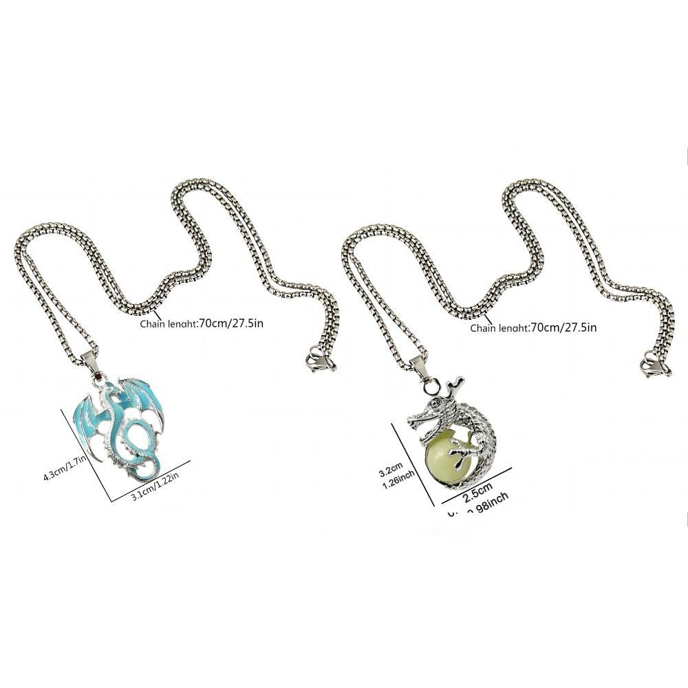 Punk Style Halloween Necklaces Dragon Hip Hop Neck Chains Cool Luminous Pendant Necklace  Women Men