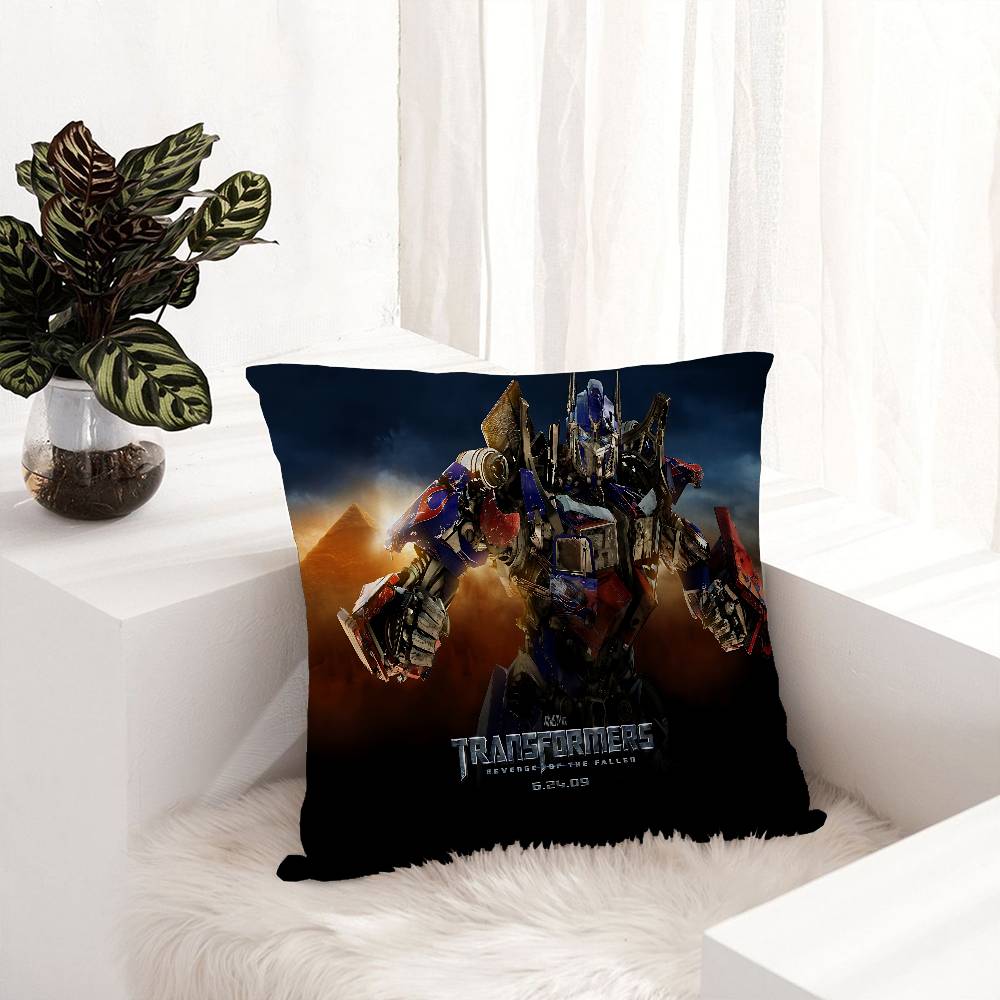 T-Transformers Anime Office Cushion Pillowcase Car Cushion Cover45X45CM Lumbar Pillowcase Sofa Pillowcover