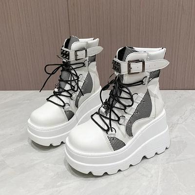 Fashion Women's Boots 2024 Autumn Women Ankle Boots Platform Wedges High Heels Short Boots New Fashion Design Zip Cosplay Shoes of Women