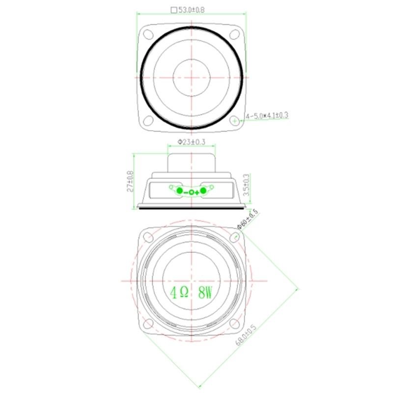 53mm 4Ohm 8W Portable Speaker 2inch 8W Full-Ranges Multimedias Speaker Metal Speaker 53mm Inner Magnetic Speaker 1/2pcs