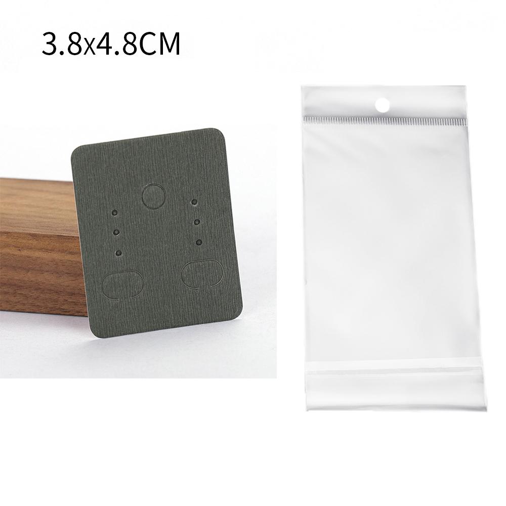 50 Jeux de Cartes pour Boucles d'Oreilles et 50 Pièces de Sacs Cartes d'Exposition pour Colliers Boucles d'Oreilles Sacs Auto-adhésifs Carte en Papier Kraft pour Emballage de Bijoux DIY