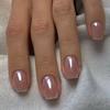 24Pcs Nude White French Fake Nail Short Square Nail Tips Fashion Wearable False Nails with Glue Simple Full Cover Press on Nails