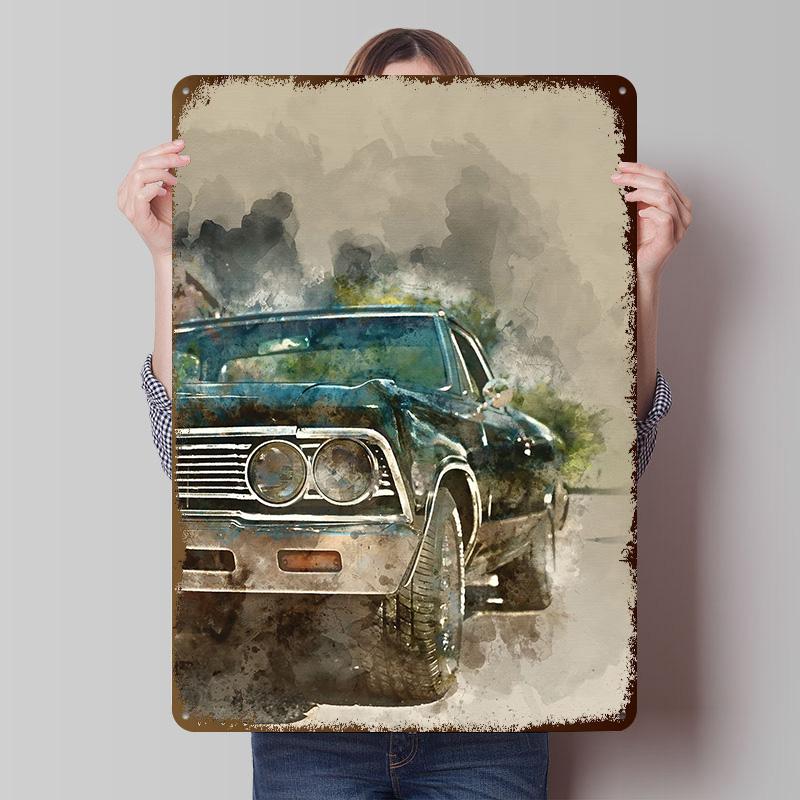 Vintage Car Printed Poster Customized Wall Art Retro Vintage Metal Tin Signs for Room Bedroom Decoration Aesthetic Office Decor
