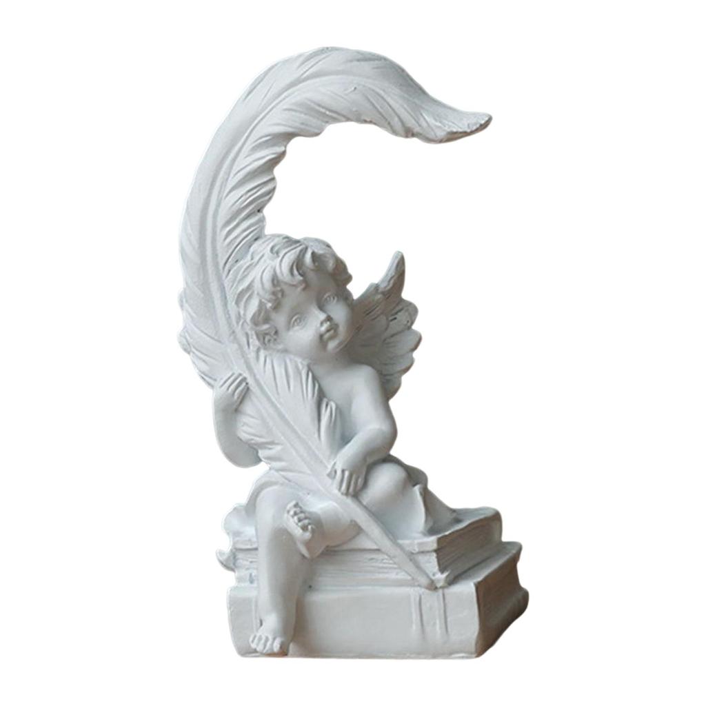 Wing Cherub Figurines Collection Memorial Figure Artwork Adorable Angel Statue for Wedding Bookshelf Bedroom Tabletop Decoration
