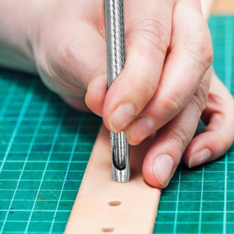 Leather Round Shape Hole Punch Punchers Kit Belt Watch Band Hollow DIY Drill Equipment Steel Galvanized 71mm Silver