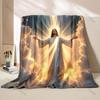 Jesus mit Drei Goldenen Lichtern in den Wolken Druckdecke Warm Weich Flauschig Kinder Erwachsene Sofa Bett Überwurf Decke Reise Camping Wohnmobil