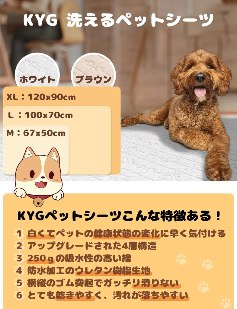 KYG Washable Pet Pee Toilet Underlay Pet Fully for Cats and Dogs 2 Sheet, Mat, Mat, Mat, Washable, Non-Slip Bottom, Reusable, (White, 100x70cm,