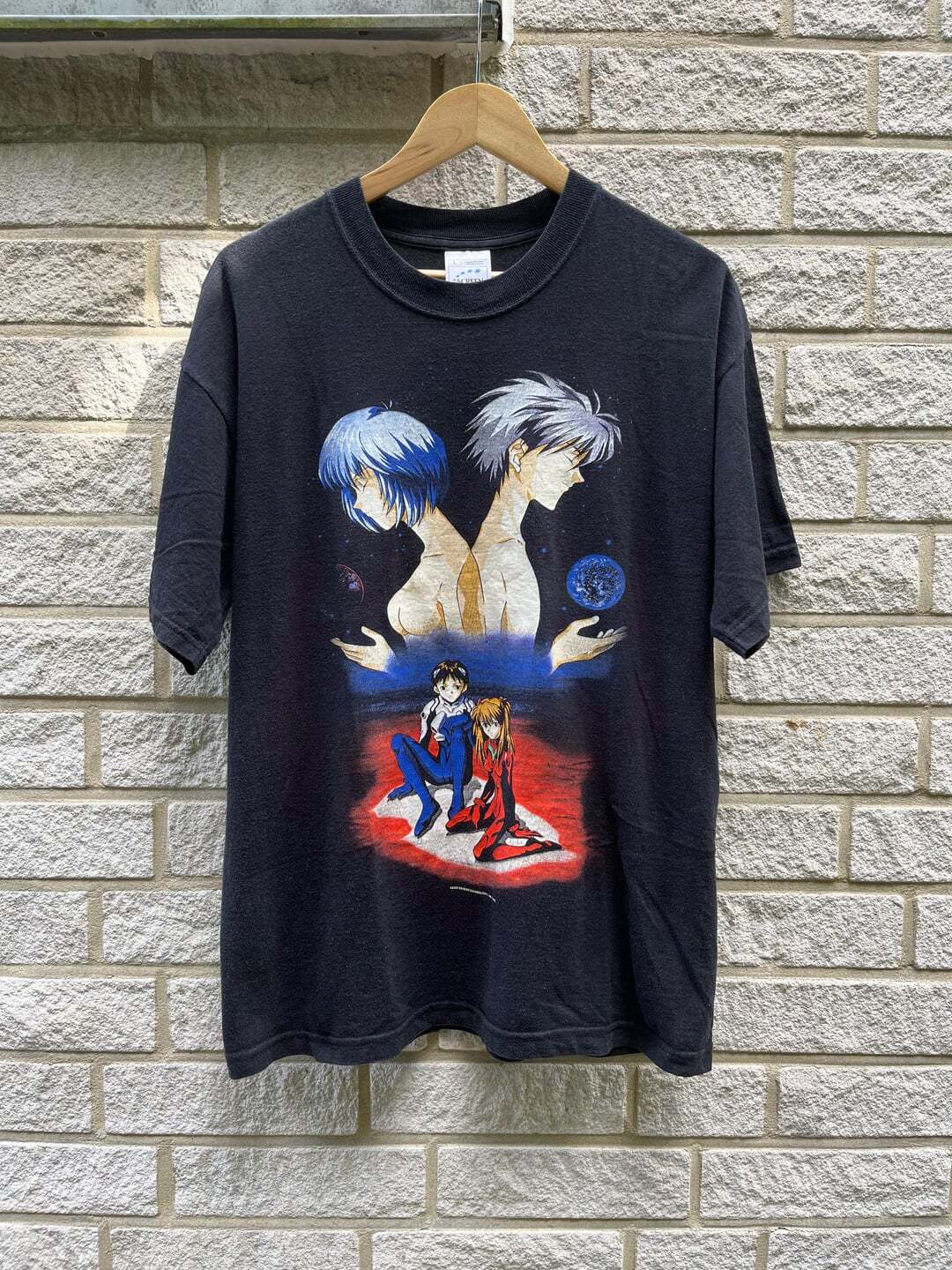Vtg Neon Genesis Evangelion Rare Design black T shirt Anime Manga XXXXL