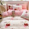 Four-piece Set of Floral Bed, Washed Quilt Set, Single Dormitory Three-piece Set