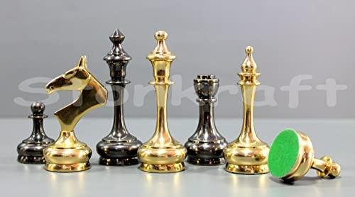 StonKraft Brass Chess Piece/Coin Pawn Man (Gold, 3.75 inches, Newest)