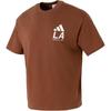 Adidas Los Angeles SS25 Brand Logo Breathable Drop Shoulder T-Shirt Unisex Tops Brown Red JX9124