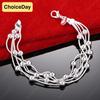 ChoiceDay 925 Silver 8 Inch 20cm Charm Fashion Beaded Bracelet Women Accessories Party Wedding Gift